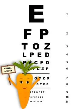 Fun carrot with eye test table. Vector イラスト素材