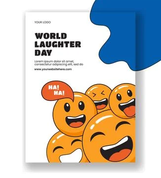 Fun Cartoon Background for World Laughter Day Social Media Vertical Poster .. Ilustración de archivo