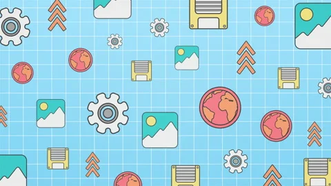 Fun Cartoon Icon Background 2 Stock Footage 237037348