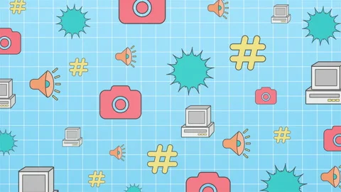 Fun Cartoon Icon Background 3 Stock Footage 237037361