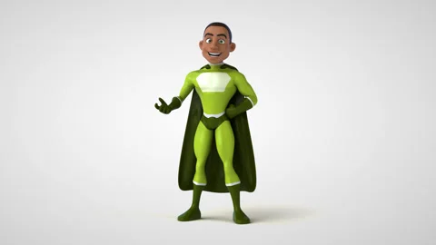 Fun cartoon superhero Stock Footage 129822257