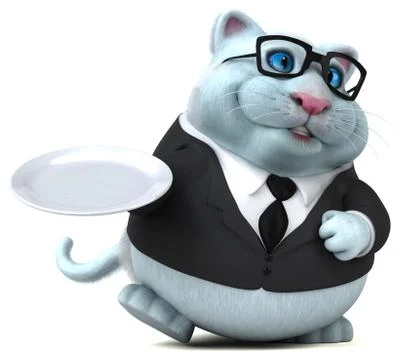 Fun cat - 3D Illustration Stock Illustration