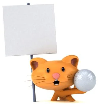 Fun cat - 3D Illustration Stock Illustration