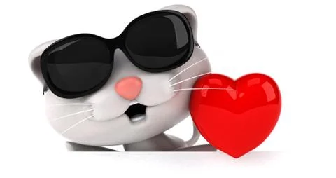 Fun cat - 3D Illustration Stock Illustration