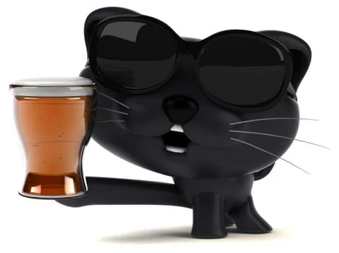 Fun cat - 3D Illustration Stock Illustration