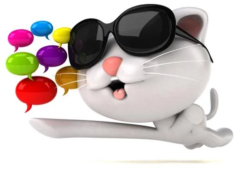 Fun cat - 3D Illustration Stock Illustration