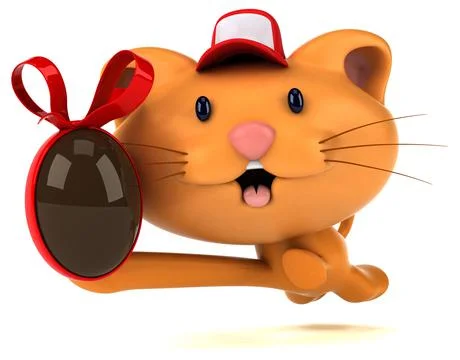 Fun cat - 3D Illustration Stock Illustration