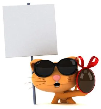 Fun cat - 3D Illustration Stock Illustration