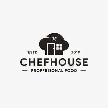 Fun Chef Hat House logo Stock Illustration
