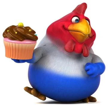 Fun chicken - 3D Illustration Illustrazione stock