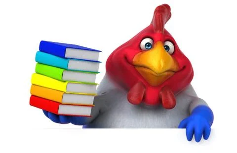 Fun chicken - 3D Illustration Free Stock Illustration