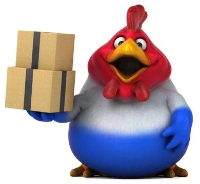 Fun chicken - 3D Illustration Stock Illustration