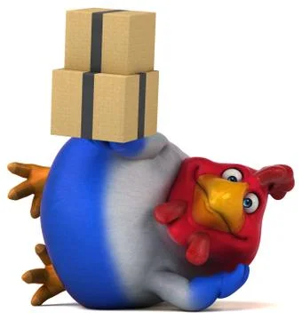 Fun chicken - 3D Illustration Stock Illustration