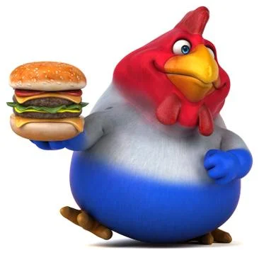 Fun chicken - 3D Illustration Stock Illustration