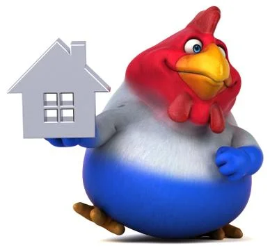 Fun chicken - 3D Illustration Stock Illustration