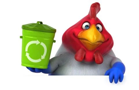 Fun chicken - 3D Illustration Free Stock Illustration