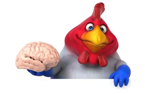 Fun chicken - 3D Illustration Free Stock Illustration
