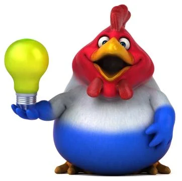 Fun chicken - 3D Illustration 库存插图