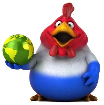Fun chicken - 3D Illustration Stock-Illustration