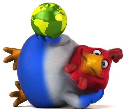 Fun chicken - 3D Illustration Illustrazione stock