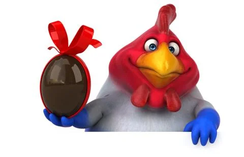 Fun chicken - 3D Illustration Free Stock Illustration