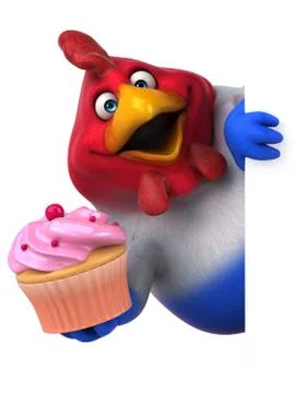 Fun chicken - 3D Illustration Grats Stockgrafik