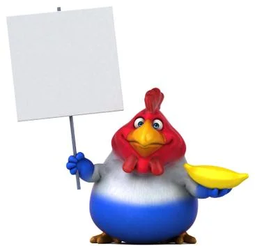 Fun chicken - 3D Illustration Illustrazione stock