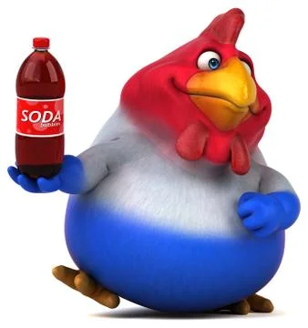 Fun chicken - 3D Illustration 스톡 일러스트
