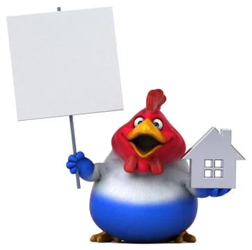 Fun chicken - 3D Illustration Illustrazione stock