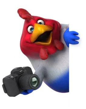 Fun chicken - 3D Illustration Free Stock Illustration