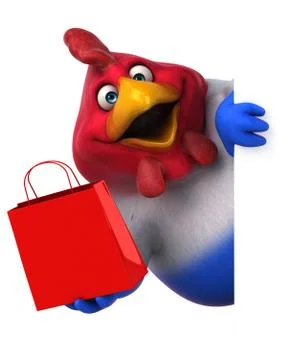 Fun chicken - 3D Illustration 免费库存插图
