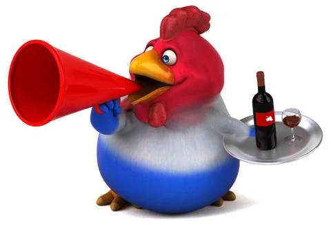 Fun chicken - 3D Illustration Stock-Illustration