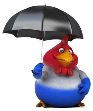 Fun chicken - 3D Illustration Stockillustratie