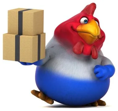 Fun chicken - 3D Illustration Stock Illustration