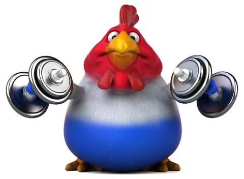 Fun chicken - 3D Illustration Illustrazione stock