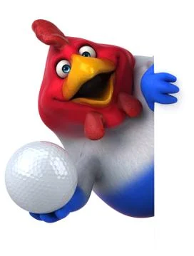 Fun chicken - 3D Illustration 無料イラスト素材