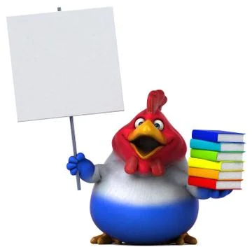 Fun chicken - 3D Illustration Stock Illustration
