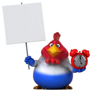 Fun chicken - 3D Illustration Stock Illustration