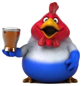 Fun chicken - 3D Illustration Illustrazione stock
