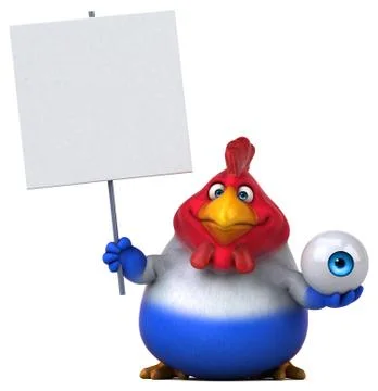 Fun chicken - 3D Illustration Stock Illustration