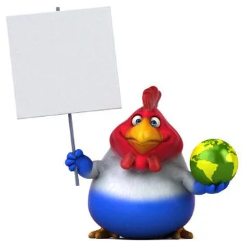 Fun chicken - 3D Illustration Stock Illustration