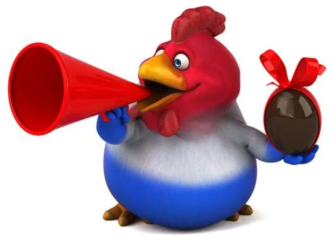 Fun chicken - 3D Illustration Stock Illustration