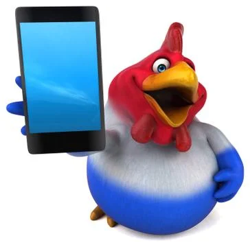 Fun chicken - 3D Illustration Stock Illustration