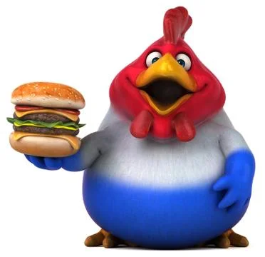Fun chicken - 3D Illustration Illustrazione stock
