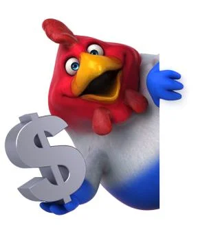 Fun chicken - 3D Illustration Illustrazione stock
