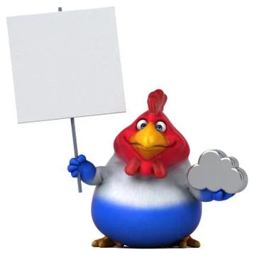 Fun chicken - 3D Illustration Illustrazione stock