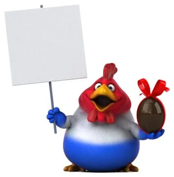 Fun chicken - 3D Illustration Stock Illustration