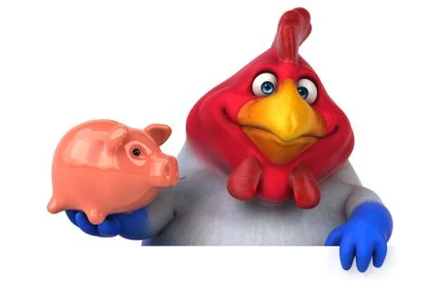 Fun chicken - 3D Illustration Illustrazione stock