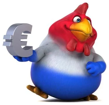 Fun chicken - 3D Illustration Stock Illustration