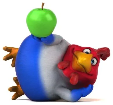 Fun chicken - 3D Illustration Illustrazione stock